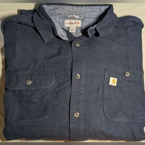Carhartt Navy Blue Button-Up Shirt